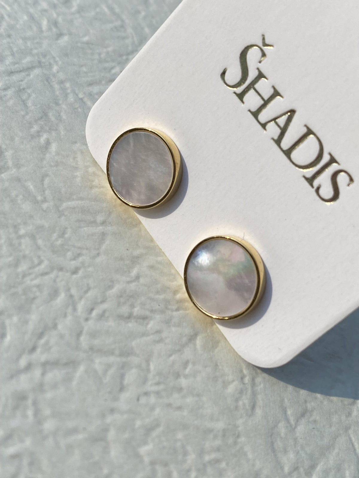 MOP Earrings 14K Gold Plated Stainless Steel