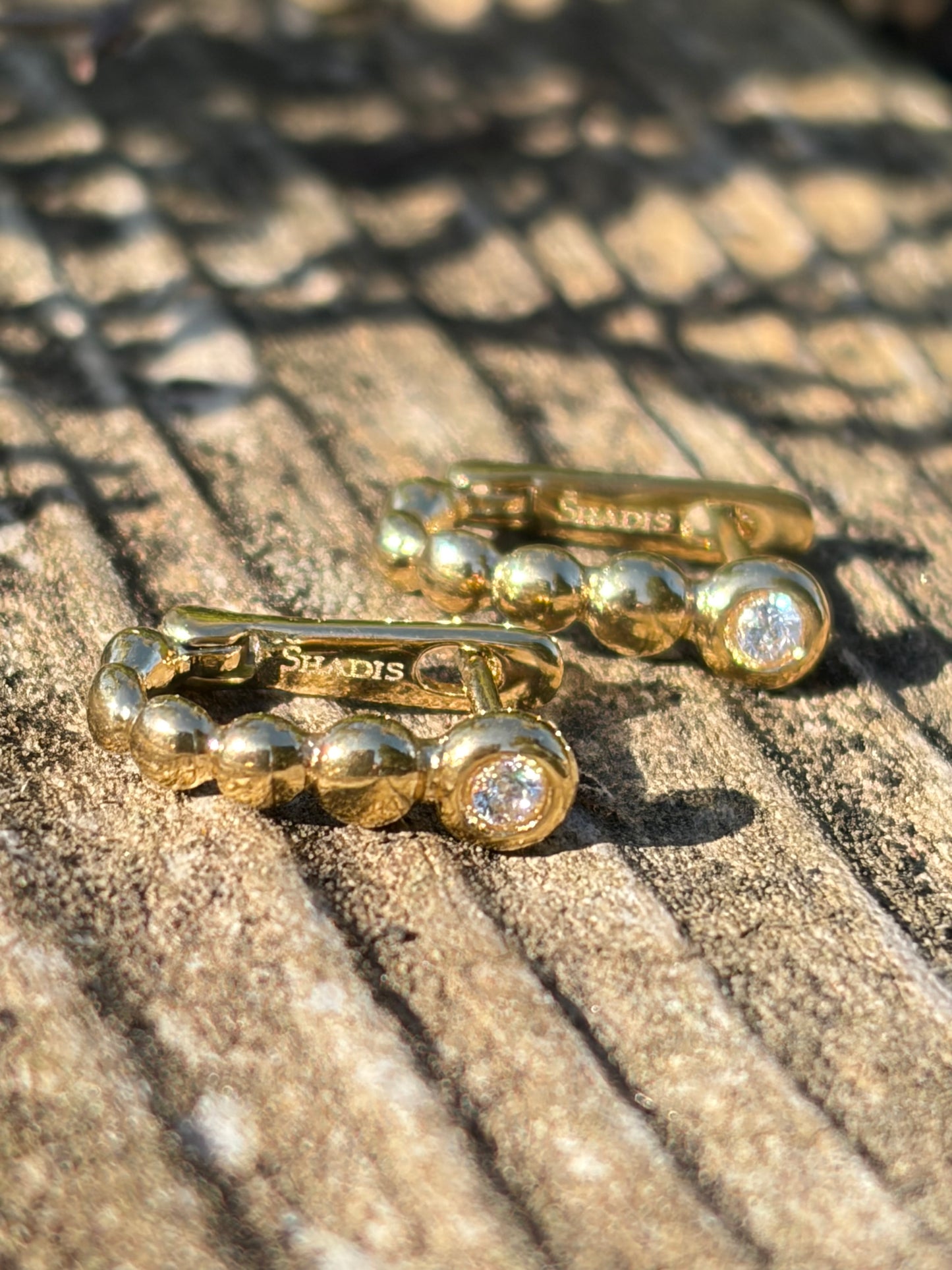 Stainless Steel Gold plating Earrings with Cubic Zirconia