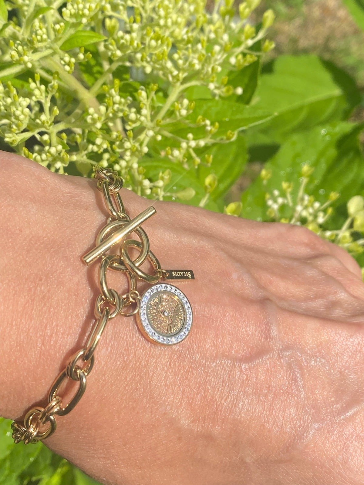 Stainless Steel Tree of Life Bracelet with Cubic Zirconia