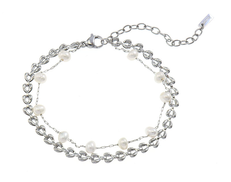 Stainless Steel Pearl Bracelet