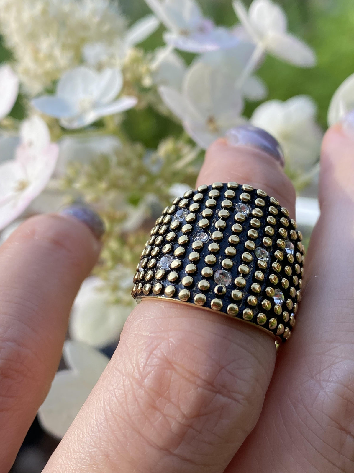 Honeycomb Statement Ring Stainless Steel
