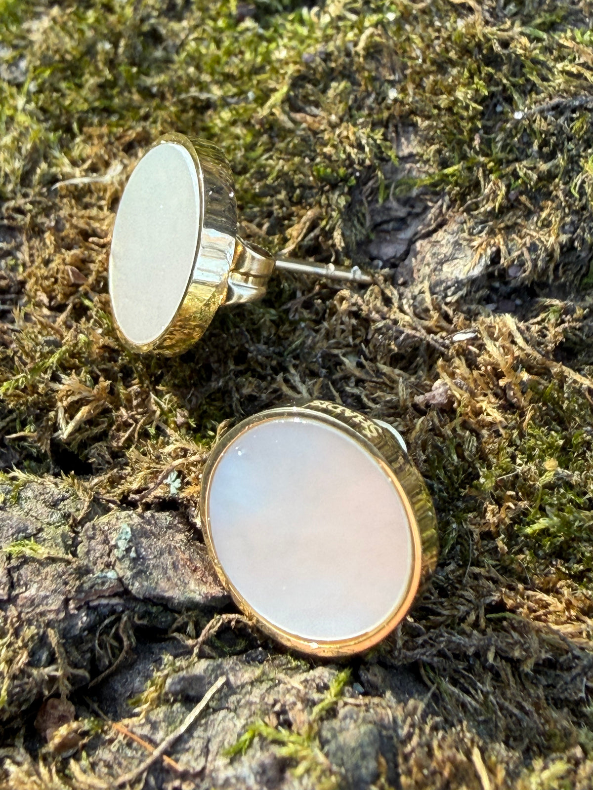 MOP Earrings 14K Gold Plated Stainless Steel