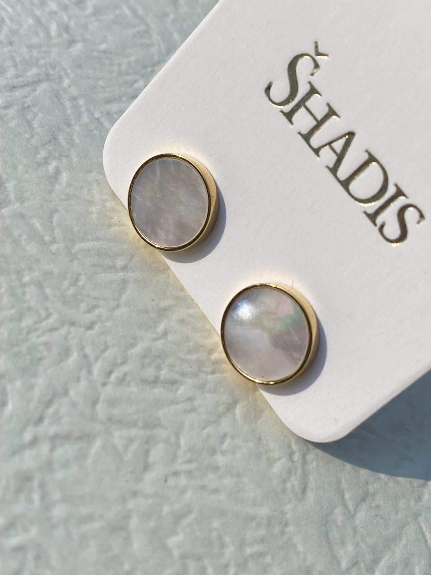 MOP Earrings 14K Gold Plated Stainless Steel