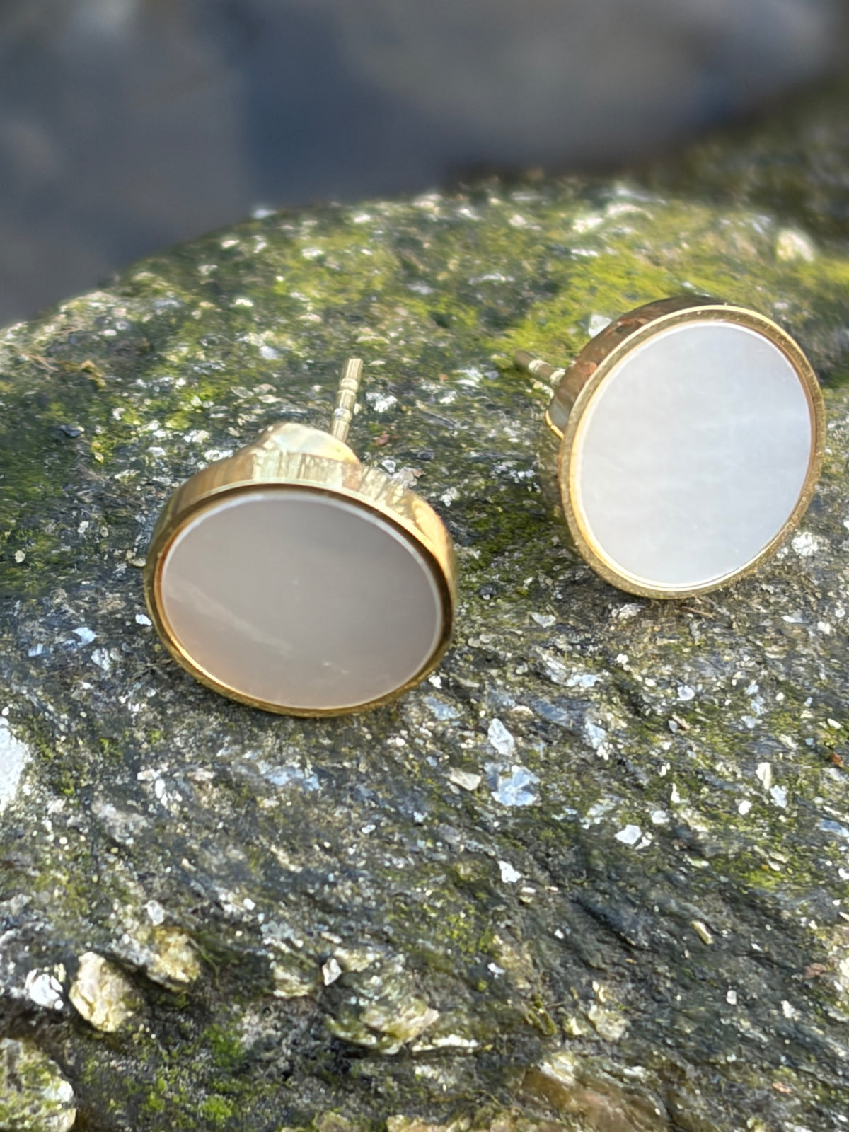 MOP Earrings 14K Gold Plated Stainless Steel