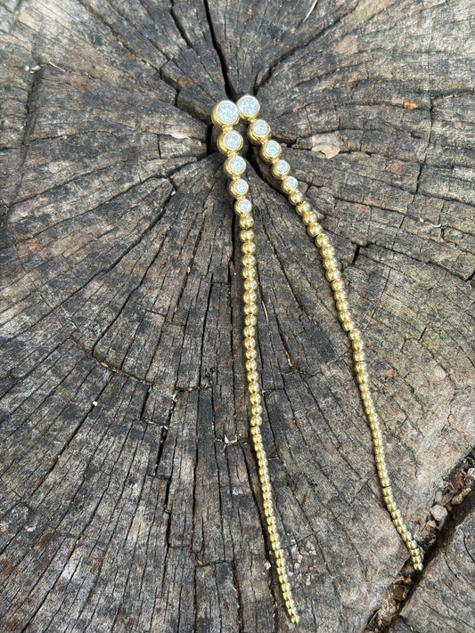 Gradient Long Earrings Stud Stainless Steel