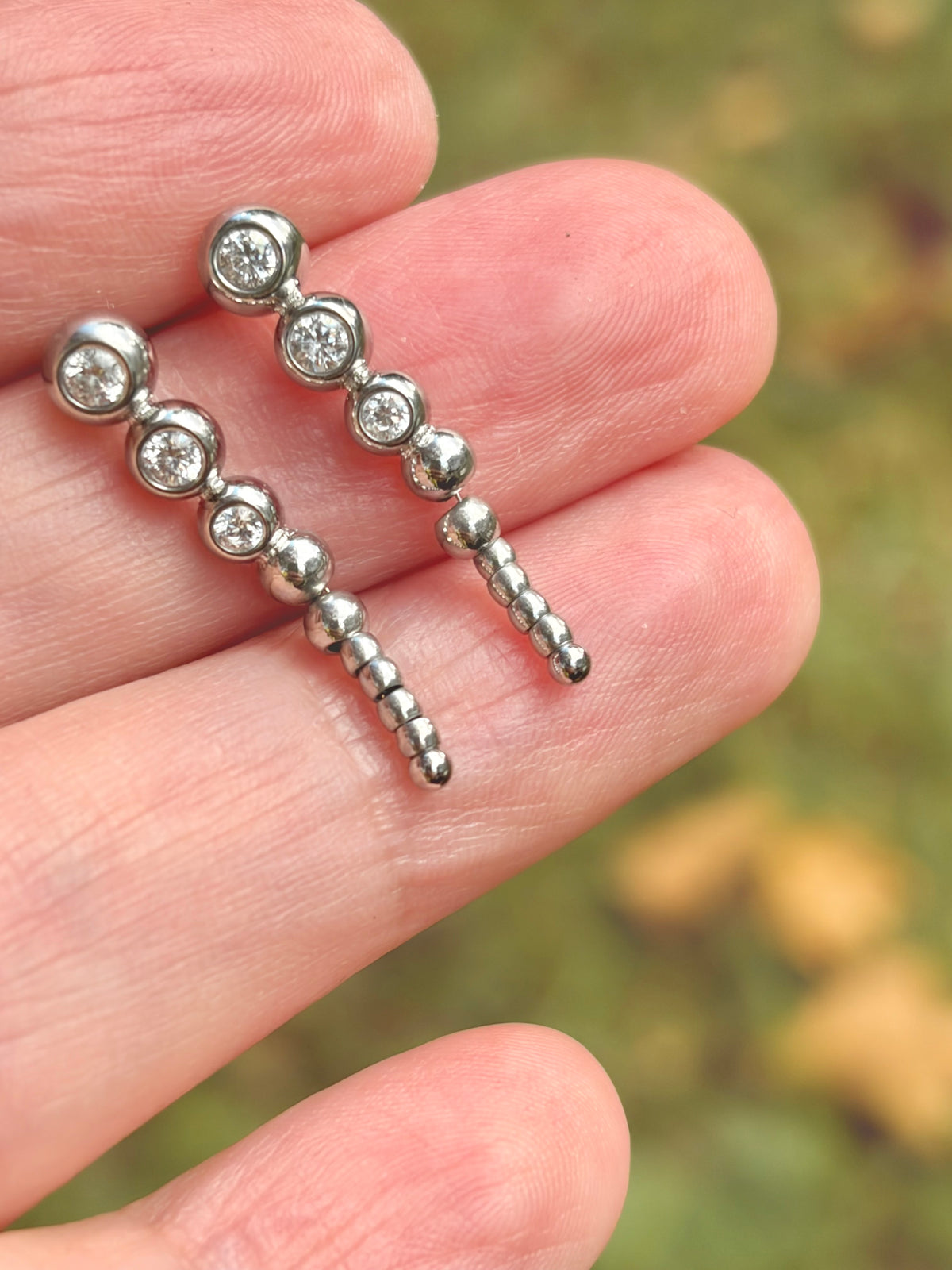 Gradient Earrings Stud Stainless Steel