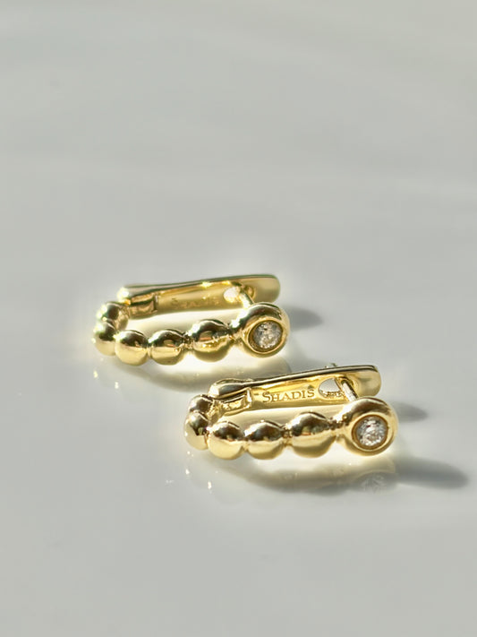 Stainless Steel Gold plating Earrings with Cubic Zirconia