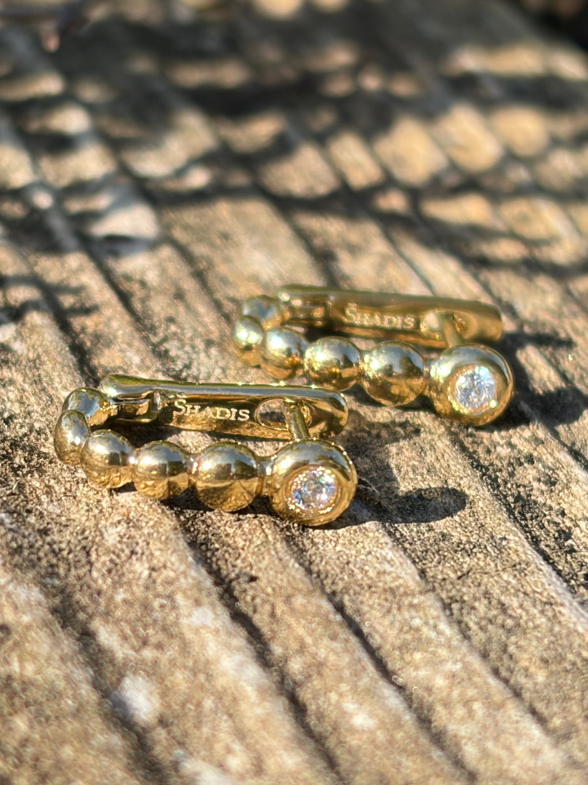 Stainless Steel Gold plating Earrings with Cubic Zirconia