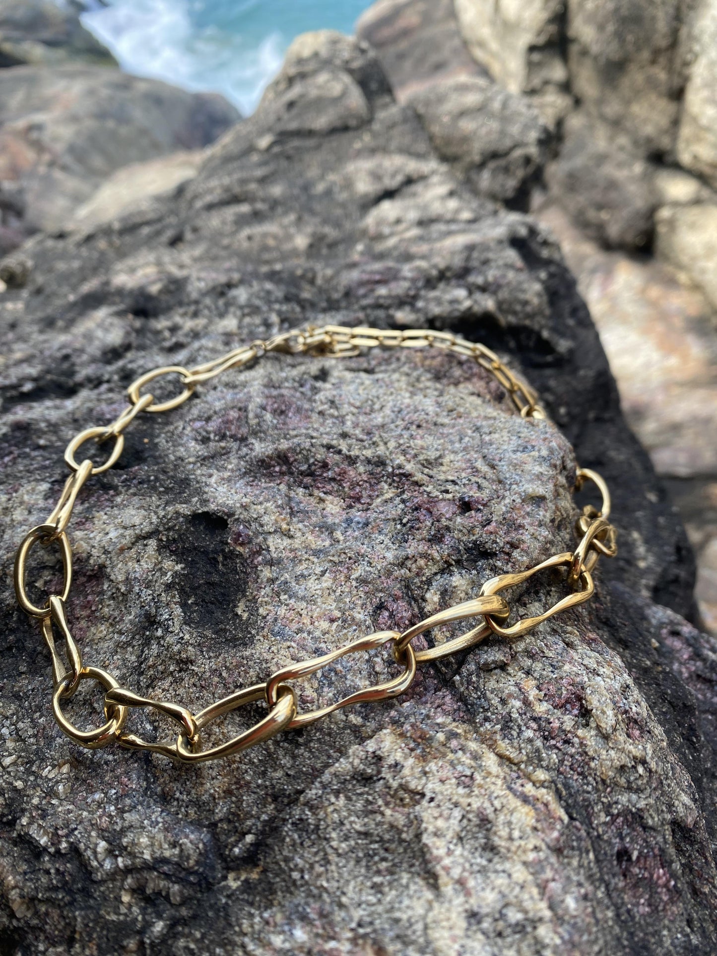Stainless Steel Organic Chains Necklace