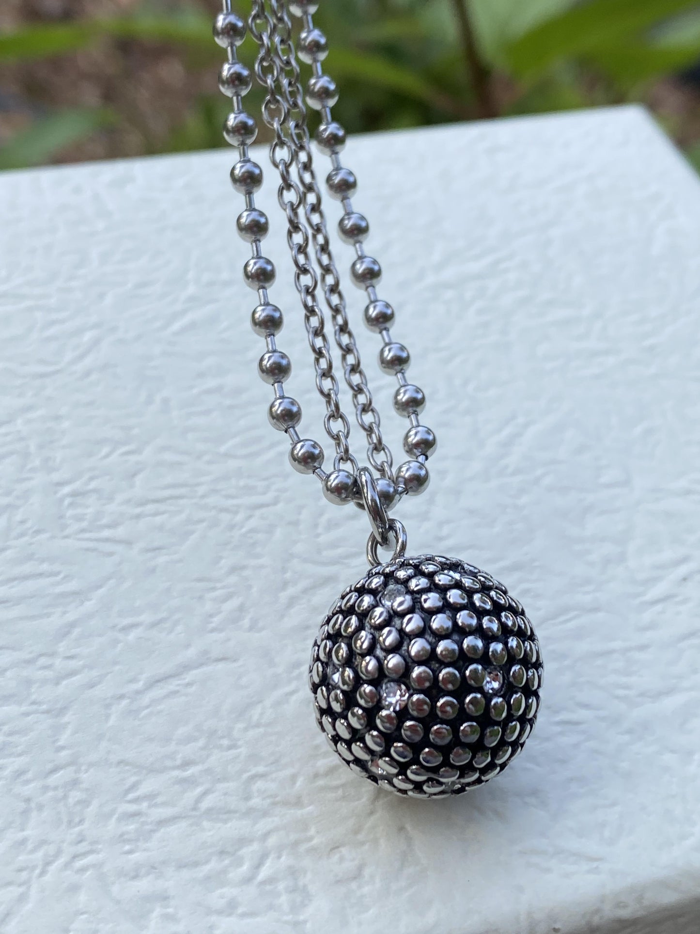 Honeycomb Long Necklace Stainless Steel