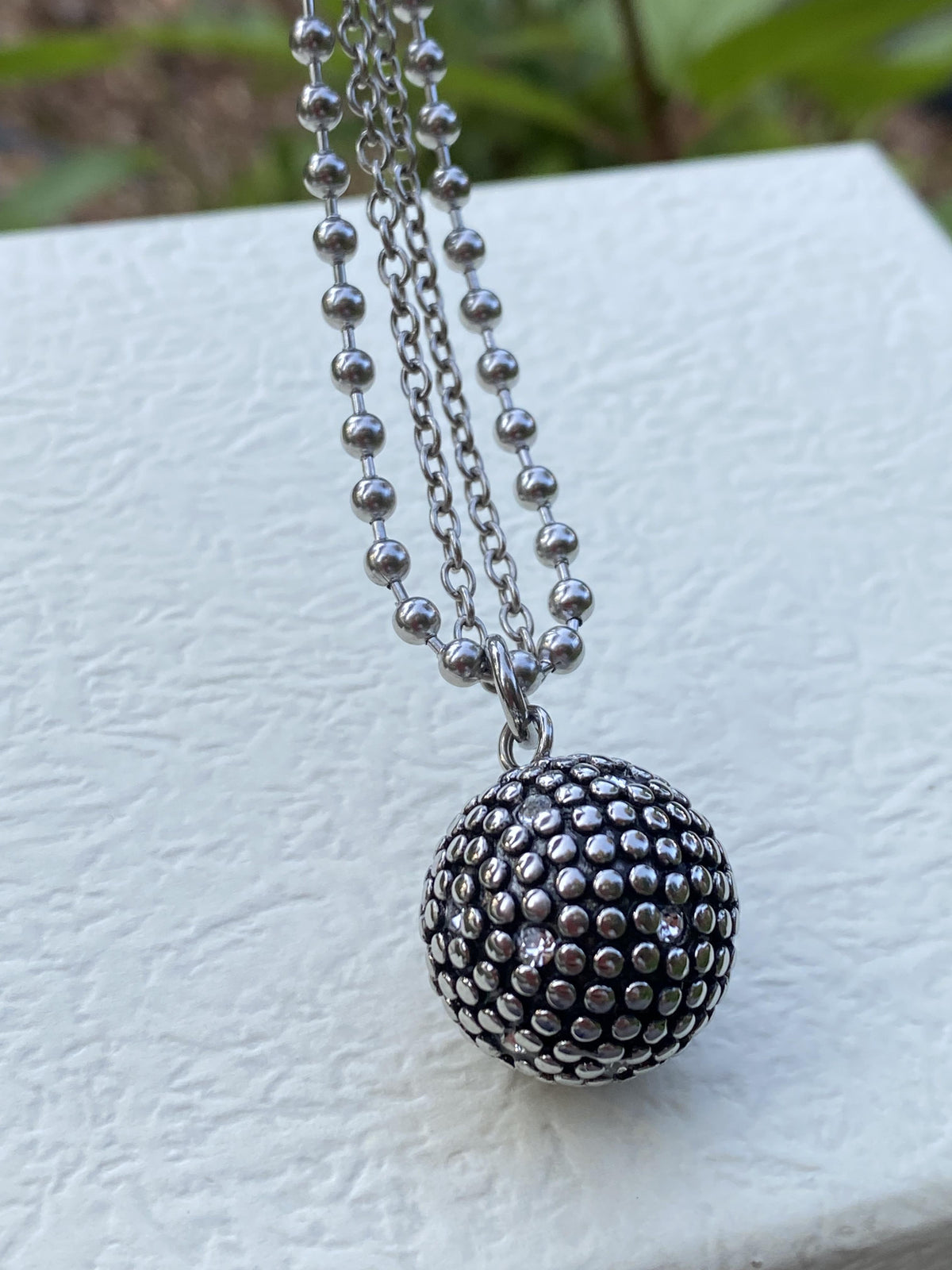 Honeycomb Long Necklace Stainless Steel