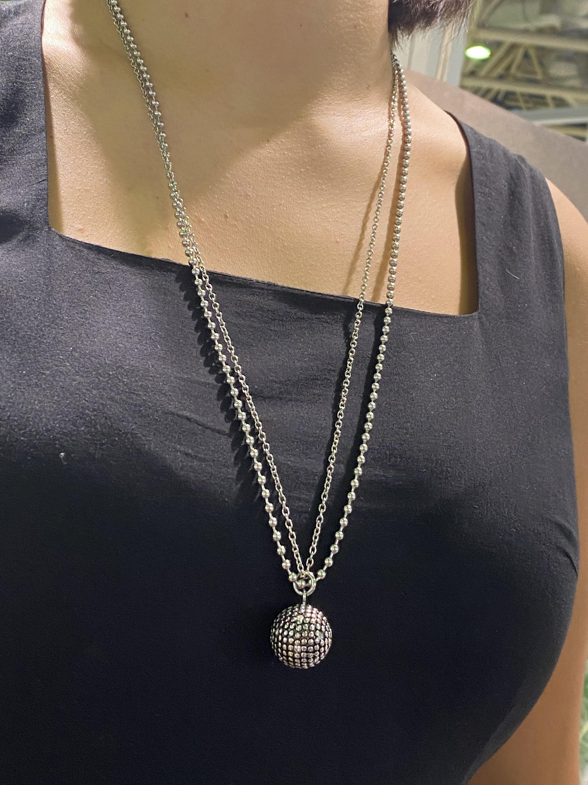 Honeycomb Long Necklace Stainless Steel