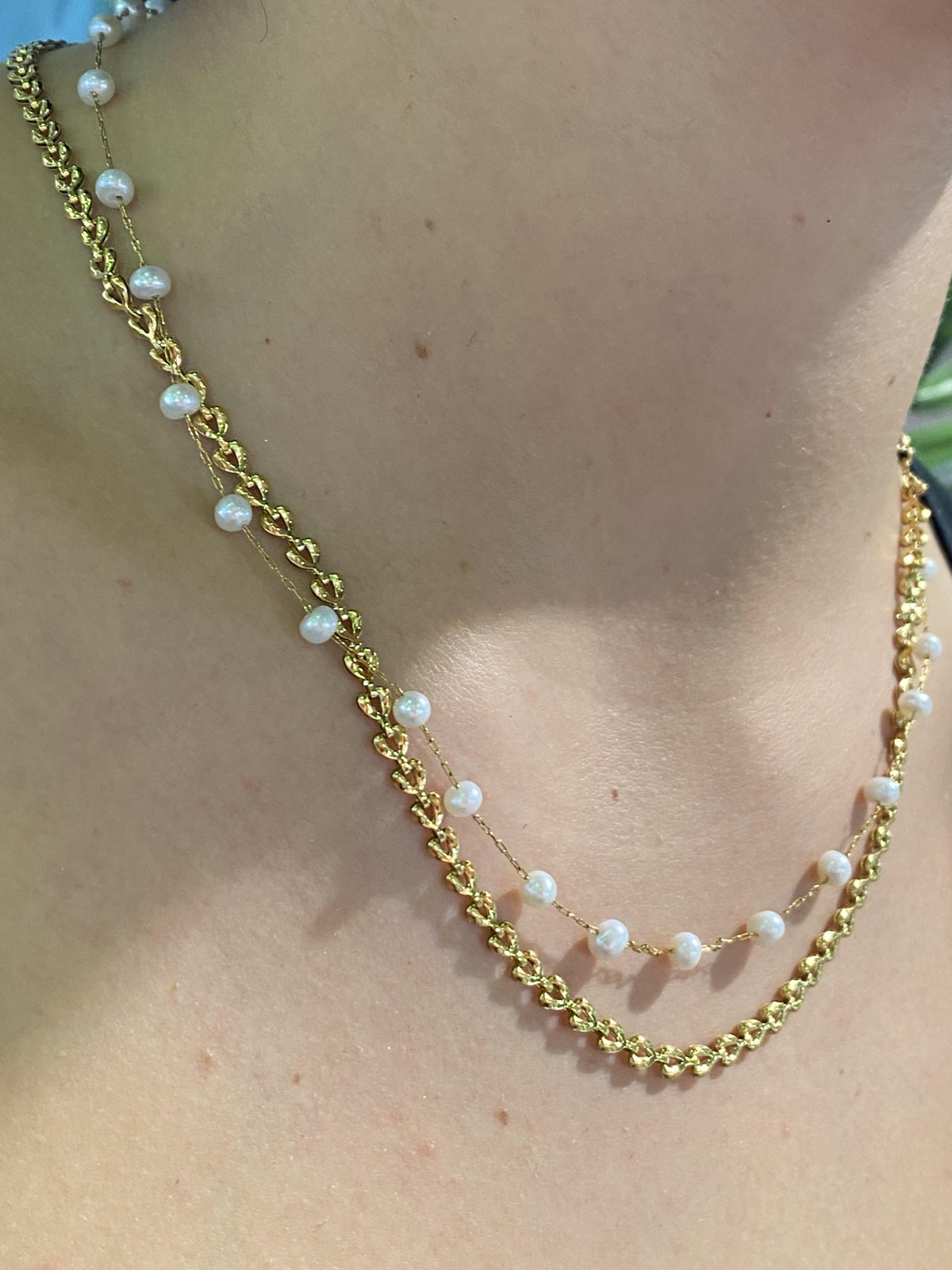 Stainless Steel Pearl Necklace