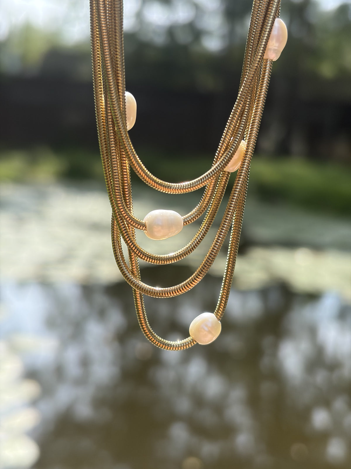 Stainless Steel Pearl Necklace