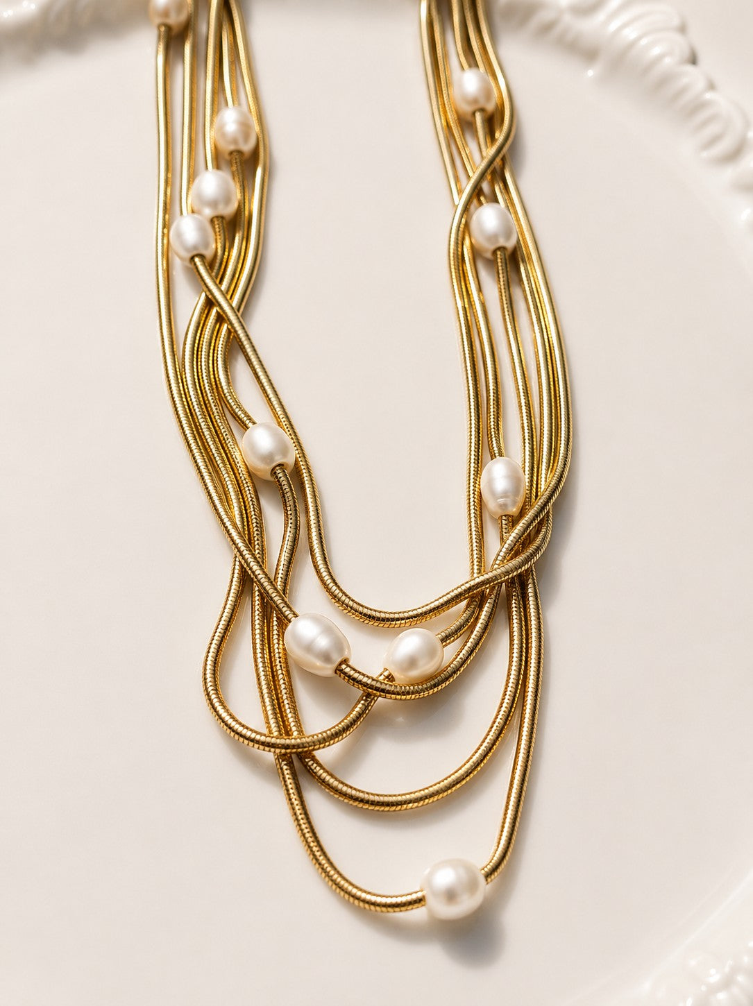 Stainless Steel Pearl Necklace