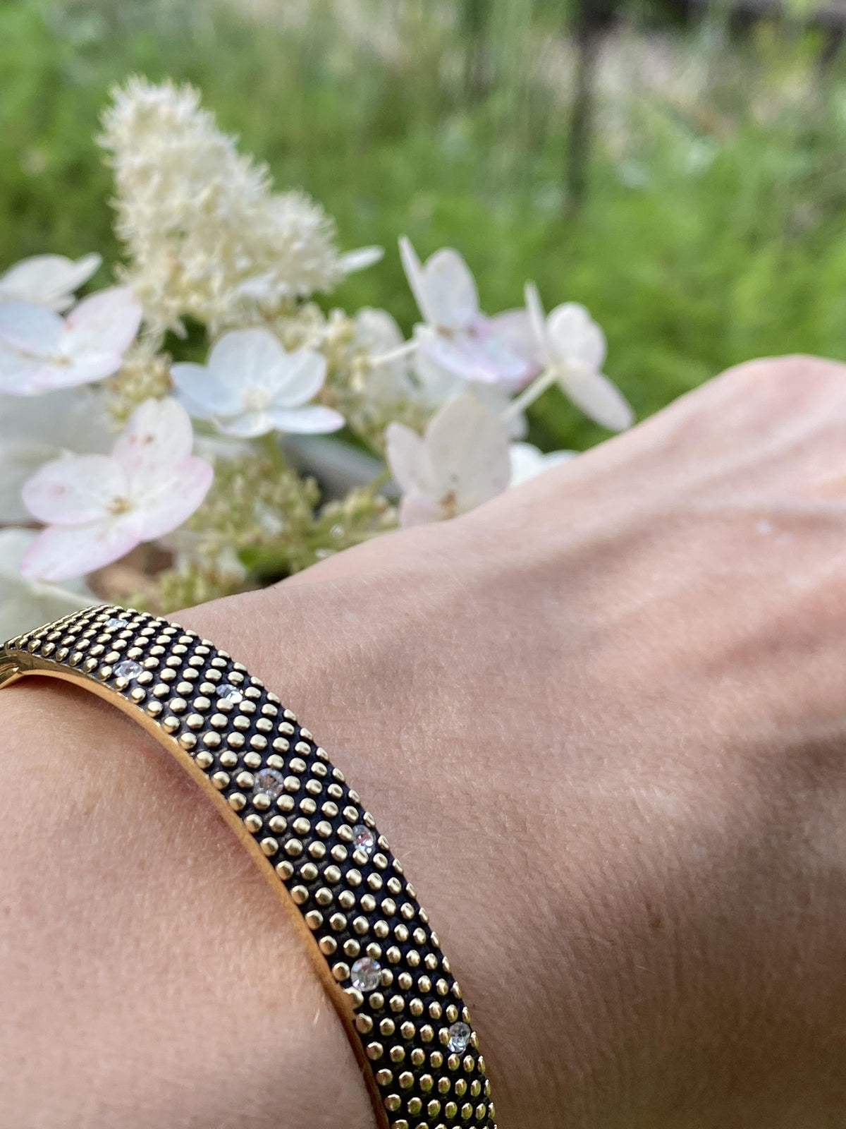 Honeycomb Statement Bracelet  Stainless Steel