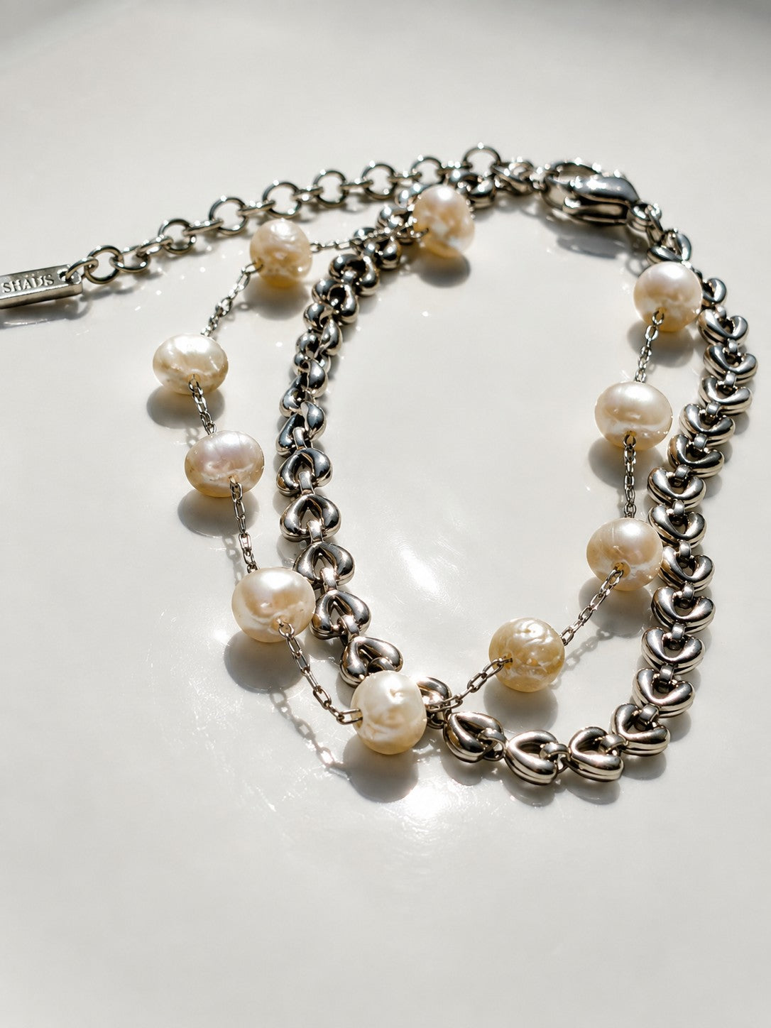 Stainless Steel Pearl Bracelet