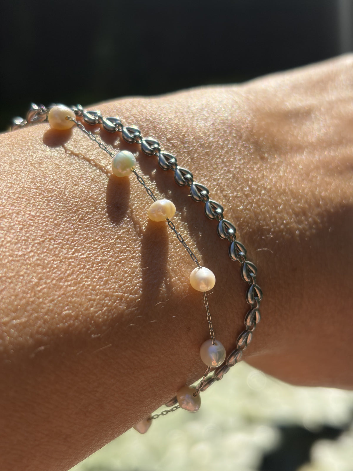 Stainless Steel Pearl Bracelet