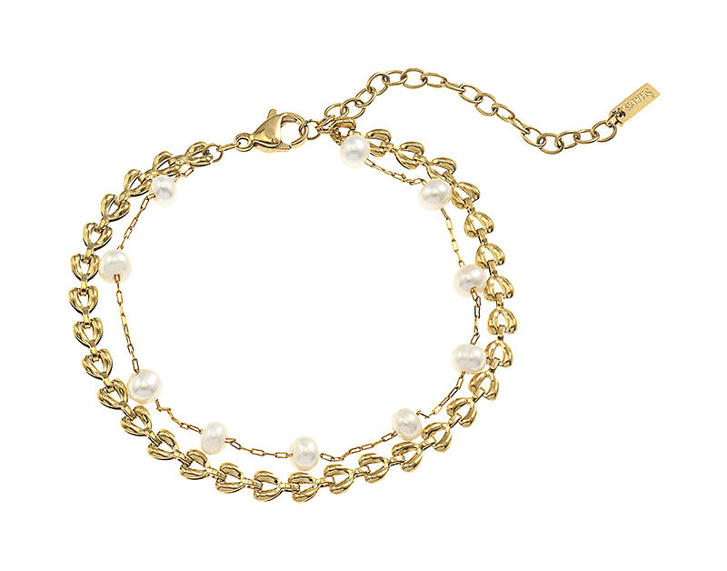 Stainless Steel Pearl Bracelet