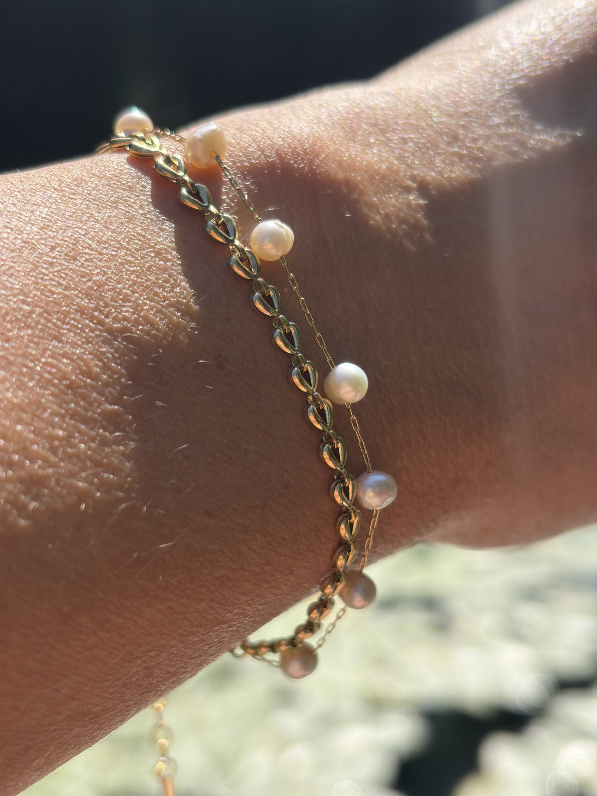 Stainless Steel Pearl Bracelet
