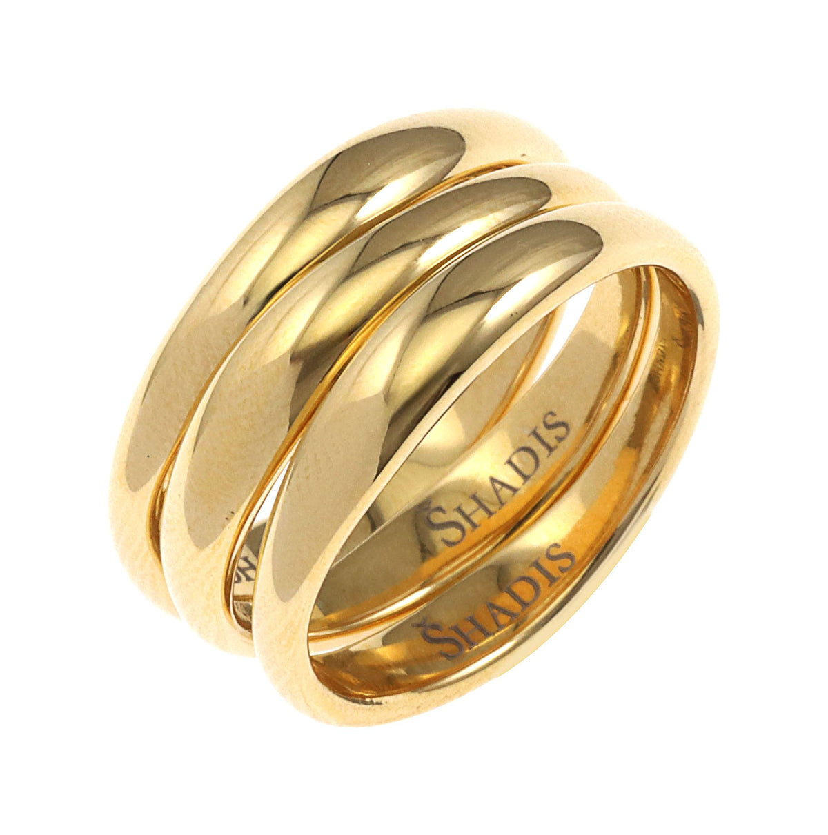 Stainless Steel Organic Chains Triple Stacking Ring Set