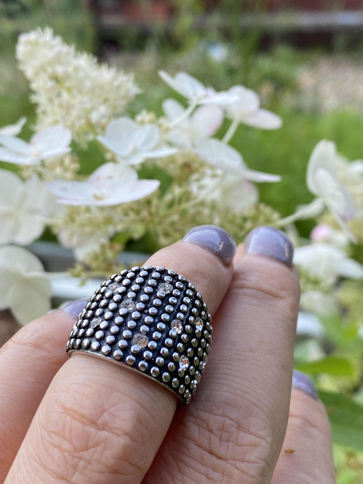 Honeycomb Statement Ring  Stainless Steel